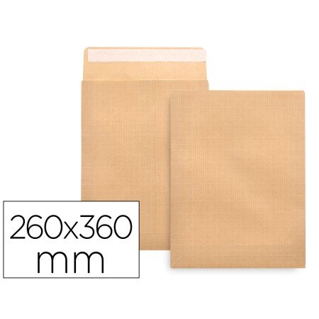 Envelope Bolsa Folio Especial Castanho 260X360 Mm Tira de Silicone Pack de 250 Unidades