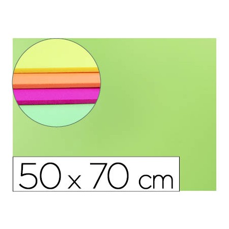 Goma Eva Verde Fluorescente Placa 50X70Cm 60Gr Espessura 2Mm