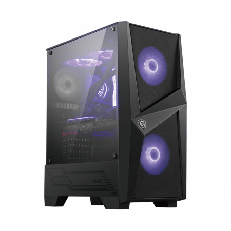 Torre atx msi mag forge 100m rgb - 2x ventilação 120mm rgb - vidro temperado - preto