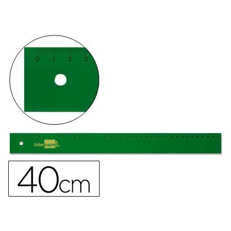 Regua 40 Cm Plastico Verde