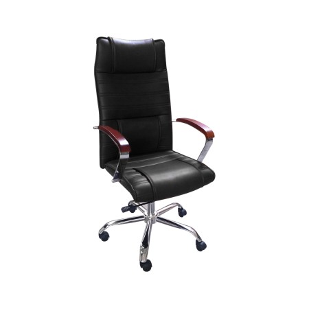 Cadeira de Direcao Q-Connect com Encosto Alt. Regulavel em Altura Alt. 1.170+80Mm Largura 540Mm E Prof. 520Mm Cor Preto