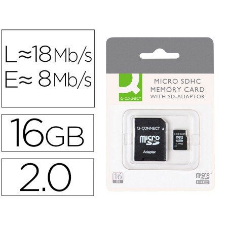 Cartao de Memoria Sd Micro Q-Connect Flash 16 Gb Classe 6 com Adaptador