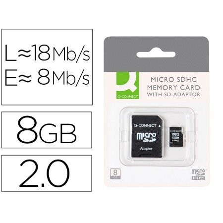 Cartao de Memoria Sd Micro Q-Connect Flash 8 Gb Classe 4 com Adaptador