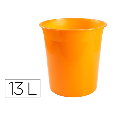 Cesto Plastico Q-Connect Laranja Translucido 13 Litros