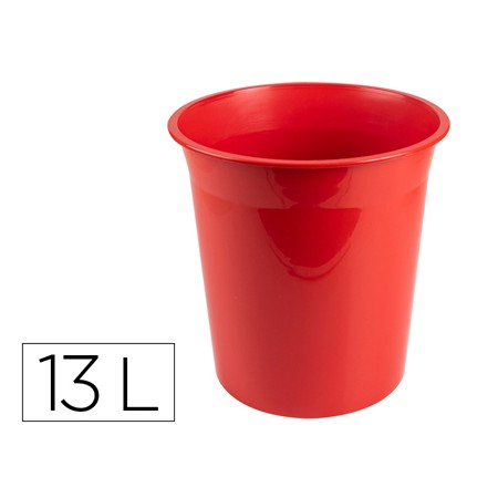 Cesto Plastico Q-Connect Vermelho Opaco 13 Litros