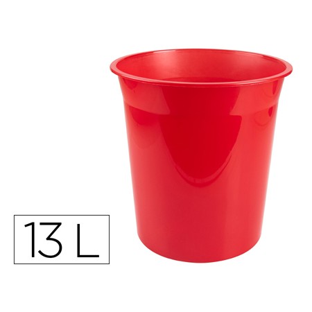 Cesto Plastico Q-Connect Vermelho Translucido 13 Litros