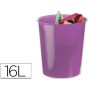 Cesto Q-Connect de Papeis em Plastico Violeta Translucido 16 Litros - 31 x 29 Cm