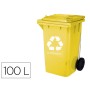 Contentor de Lixo Q-Connect Plastico 100L com Capa Amarela 75X37X47 Cm