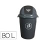 Contentor de Lixo Q-Connect Plastico Cinza com Tampa Redeonda Giratoria Capacidade Para 80 Litros