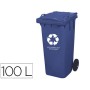 Contentor de Lixo Q-Connect Plastico com 2 Rodas Cor Azul com Capacidade Para 100 Litros