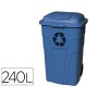 Contentor de Lixo Q-Connect Plastico com 2 Rodas Cor Azul com Capacidade Para 240 Litros