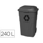 Contentor de Lixo Q-Connect Plastico com 2 Rodas Cor Cinza com Capacidade Para 240 Litros