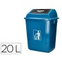 Contentor de Lixo Q-Connect Plastico com Tampa de Empurrar 20 Litros 340X240X450 Mm Azul