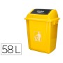 Contentor de Lixo Q-Connect Plastico com Tampa de Empurrar 58 Litros 470X330X760 Mm Amarelo