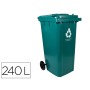 Contentor de Lixo Q-Connect Plastico com Tampa E Rodas 240 Litros 1040X620X610 Mm Verde