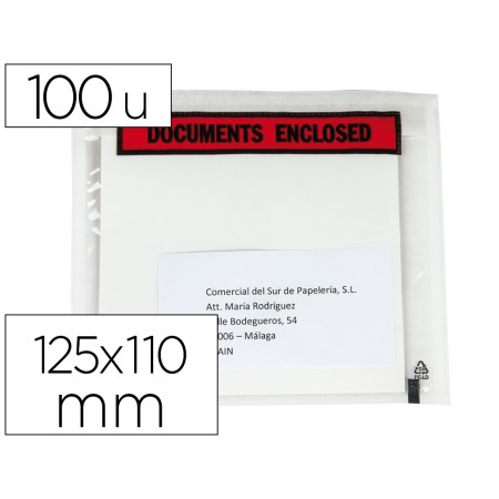 Envelope Autoadesivo Q-Connect Porta Documentos Multilingue 125X110 Mm Sem Janela Pack de 100 Unidades
