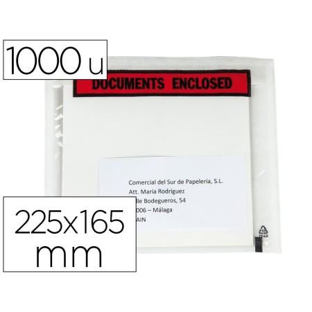 Envelope Autoadesivo Q-Connect Porta Documentos Multilingue 255X165 Mm Sem Janela Pack de 1000 Unidades