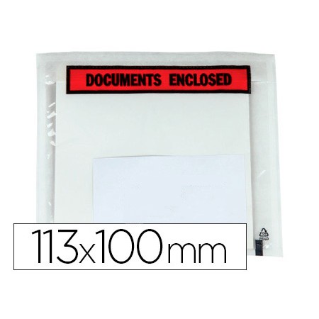 Envelope Autoadesivo Q-Connect Porta Documentos Multilingue113X100 Mm Sem Janela Pack de 100 Unidades