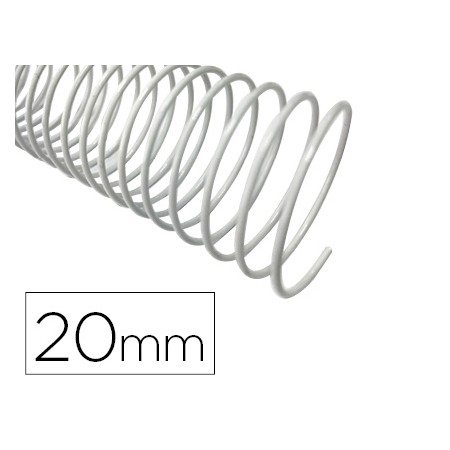 Espiral Q-Connect Metalica Branco 64 5:1 20Mm 1,2Mm Caixa de 100 Unidades