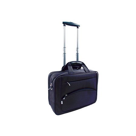 Mala Para Portail Q-Connect 16" Azul Marinho 1 Asa 2 Bolsos Exteriores E Rodas 410X325X150 Mm