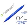 Marcador Q-Connect Marcador Permanente Dupla Ponta Cor Azul 0,4 Mm E 1 Mm