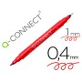 Marcador Q-Connect Marcador Permanente Dupla Ponta Cor Vermelho 0,4 Mm E 1 Mm