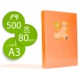 Papel de Cor Q-Connect Din A3 80 Gr Laranja Neon Embalagem de 500 Folhas