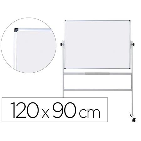 Quadro Branco Q-Connect Melamina Dupla Face-Giratorio com Rodas 120X90Cm