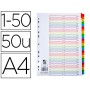 Separador Q-Connect Numerico Plastico 1-50 Conjunto de 50 Separadores Din A4