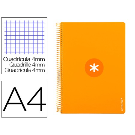 Caderno Espiral A4 Antartik Capa Dura 80F 100Gr Quadricula 4Mm com Margem Cor Mostarda