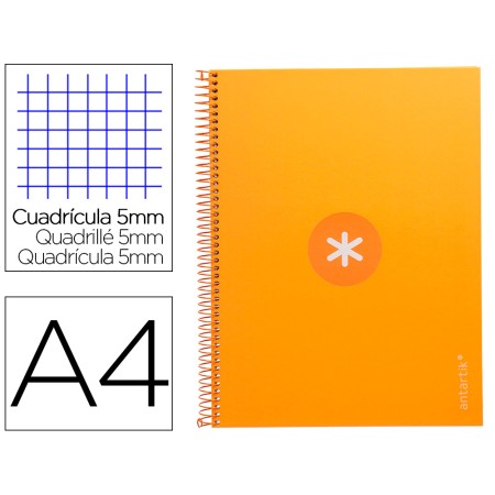 Caderno Espiral Din A4 Antartik Capa Forrada 80F 90 Gr Quadricula 5Mm 1 Banda 4 Furos Cor Mostarda