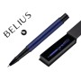 Esferografica Belius Turbo Aluminio Desenho Azul E Preto Tinta Azul Caixa Design