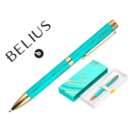 Roller Belius Aqua Aluminio Desenho Turquesa E Dourado Tinta Preta Caixa Design