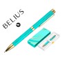 Roller Belius Aqua Aluminio Desenho Turquesa E Dourado Tinta Preta Caixa Design