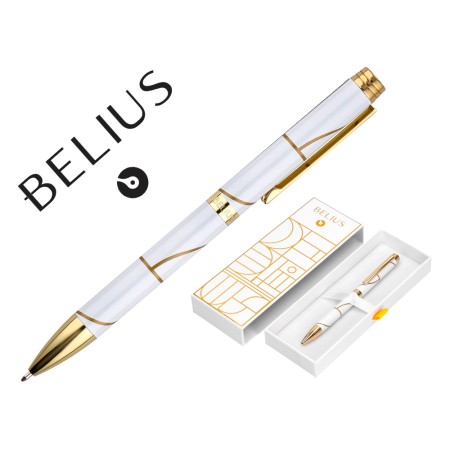 Roller Belius Carte Blanche Desenho Branco E Dourado Tinta Preta Caixa Design