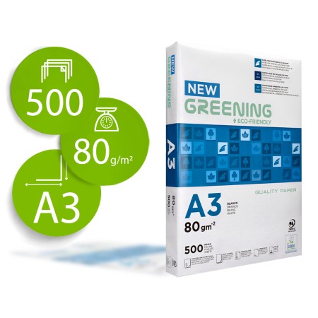 Papel Fotocopia Greening Din A3 80 Gr Embalagem de 500 Folhas
