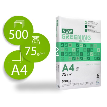 Papel Fotocopia Greening Din A4 75 Gr Embalagem de 500 Folhas
