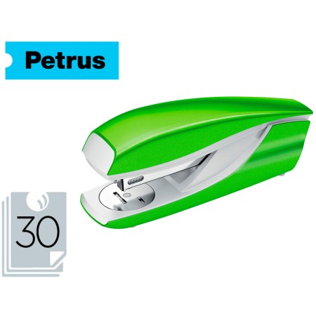 Agrafador Petrus Mod 635 Wow Verde Metalizado Capacidade 30 Folhas