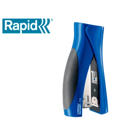 Agrafador Rapid Vertical Ultimate F20 Plastico Capacidade 20 Folhas Usa Agrafes 24/6 E 26/6 Cor Azul