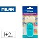 Apara Lapis Milan Capsule Plastico 1 Uso com Borracha + 2 Recargas de Borracha