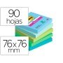 Bloco de Notas Adesivas Post-It Super Sticky Oasis 76X76 Mm 90 Folhas 100% Pefc Pack de 5 Unidades