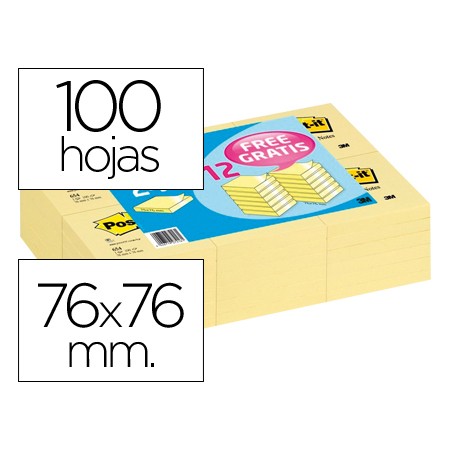 Bloco de Notas Adesivas Tira E Poe Post-It 76X76Mm -Pack Promocional 24+12