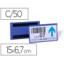 Bolsa Durable Magnetica 150X67 Mm Plastico Azul Janela Transparente Pack de 50 Unidades