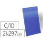 Bolsa Durable Magnetica 210X297 Mm Plastico Azul Janela Transparente Pack de 10 Unidades