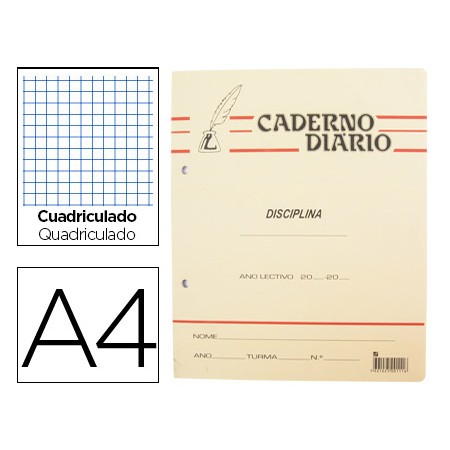 Caderno Diario Pena Quadriculado Agraf B5 40 Folhas