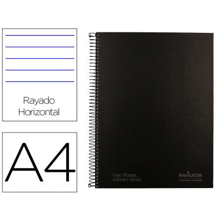 Caderno Espiral Navigator A4 Micro Capa Forrada 80 F 80 Gr Pautado 1 Banda Cor Preto