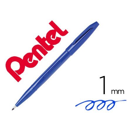 Caneta Pentel com Ponta de Fibra Sign Pen Na Cor Azul