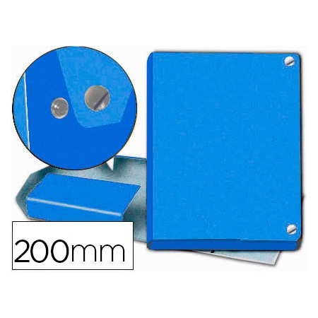 Carpeta Proyectos Pardo Folio Lomo 200 Mm Carton Forrado Azul Con Broche