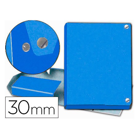 Carpeta Proyectos Pardo Folio Lomo 30 Mm Carton Forrado Azul Con Broche