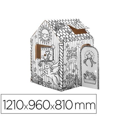 Casa de Brincar Bankers Box Playhouse Para Pintar Unicornio Fabricada em Cartao Reciclado 1210X960X810 Mm